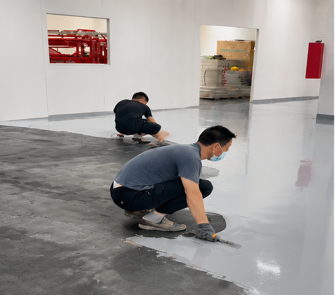 东莞奋达科技园防静电环氧地坪完工效果