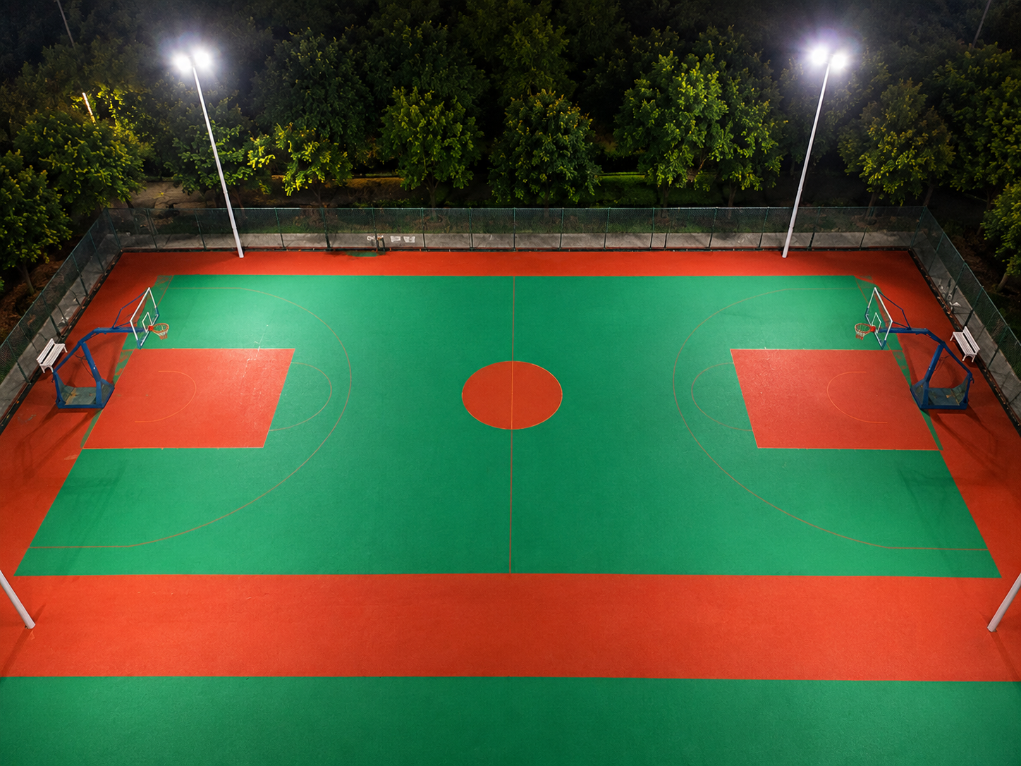 Acrylic sports flooring project at Xiexun Electronics Ji'an factory